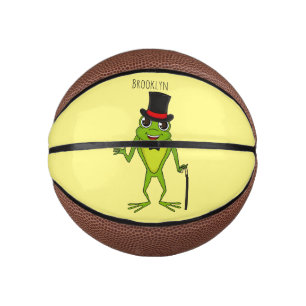 Funny Frosch mit Top-Hut-Cartoon Mini Basketball