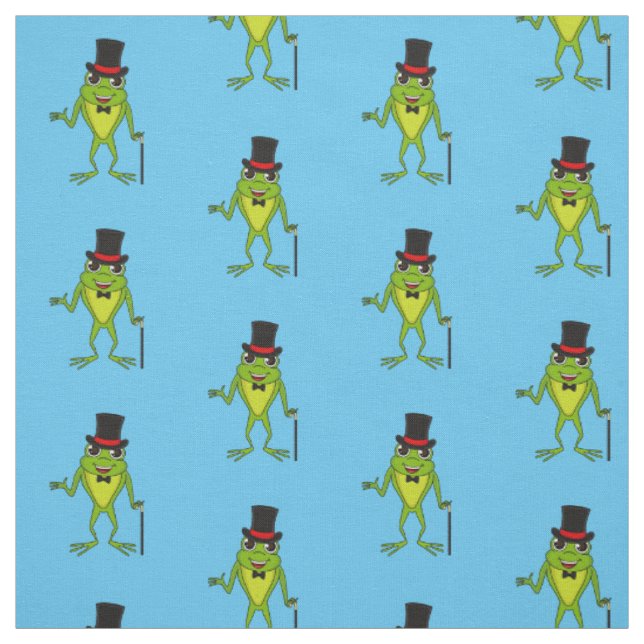 Funny Frosch mit Top-Hut-Cartoon Stoff (Muster)