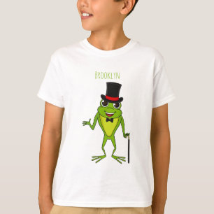 Funny Frosch mit Top-Hut-Cartoon T-Shirt