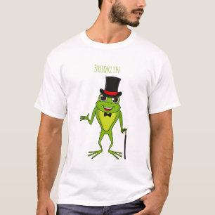 Funny Frosch mit Top-Hut-Cartoon T-Shirt