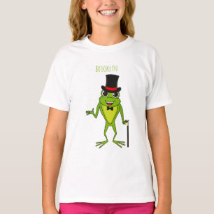 Funny Frosch mit Top-Hut-Cartoon T-Shirt
