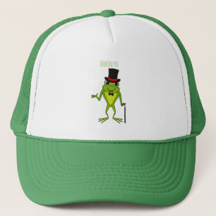 Funny Frosch mit Top-Hut-Cartoon Truckerkappe