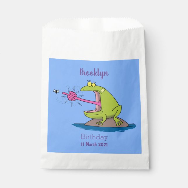 Funny Frosch und Fliege Cartoon Geschenktütchen (Vorderseite)