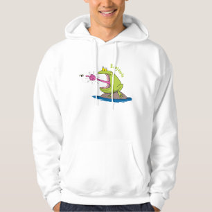 Funny Frosch und Fliege Cartoon Hoodie