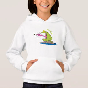 Funny Frosch und Fliege Cartoon Hoodie