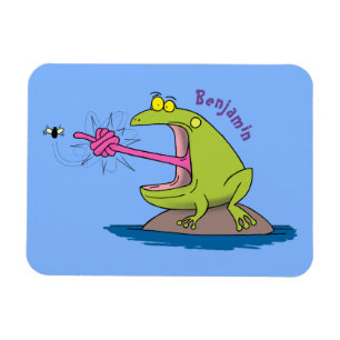 Funny Frosch und Fliege Cartoon Magnet