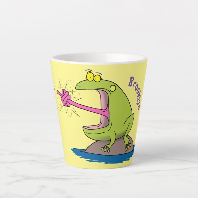 Funny Frosch und Fliege Cartoon Milchtasse (Vorderseite)