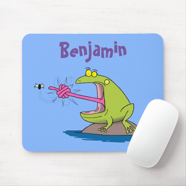 Funny Frosch und Fliege Cartoon Mousepad (Mit Mouse)