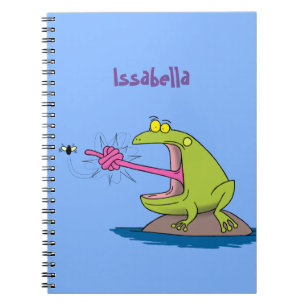Funny Frosch und Fliege Cartoon Notizblock