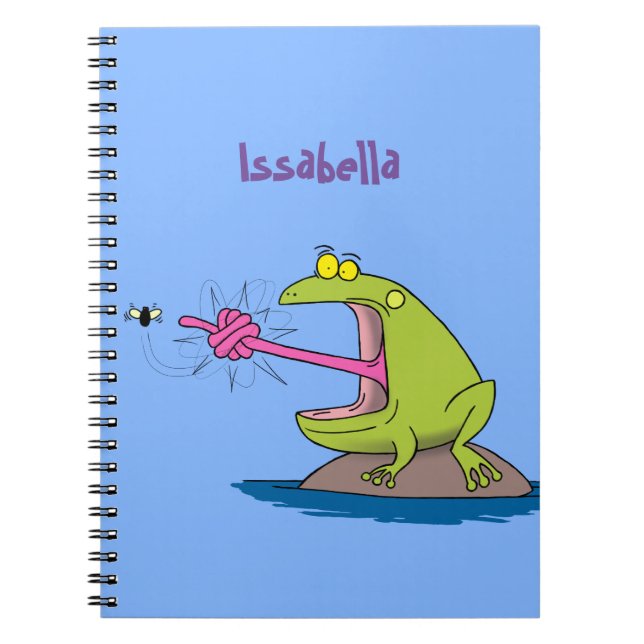 Funny Frosch und Fliege Cartoon Notizblock (Vorderseite)