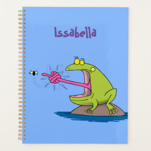 Funny Frosch und Fliege Cartoon Planer