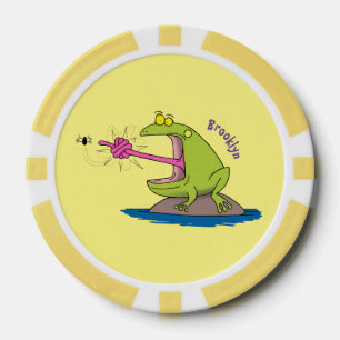 Funny Frosch und Fliege Cartoon Pokerchips