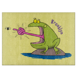 Funny Frosch und Fliege Cartoon Schneidebrett
