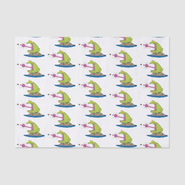 Funny Frosch und Fliege Cartoon Seidenpapier (Vorderseite)