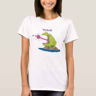 Funny Frosch und Fliege Cartoon T-Shirt