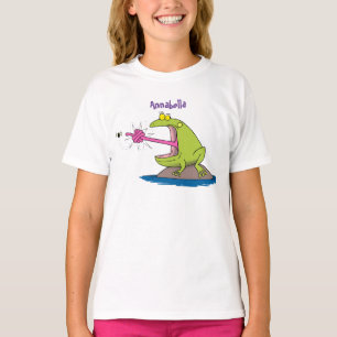 Funny Frosch und Fliege Cartoon T-Shirt