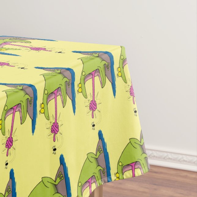 Funny Frosch und Fliege Cartoon Tischdecke (Beispiel)