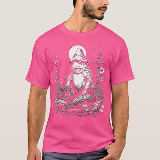 Funny Frosch Wizard Cotattcore Mushroom T-Shirt (Vorderseite)