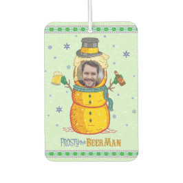 Funny Frosty Beer Man Spaß Custom Foto Weihnachten Autolufterfrischer