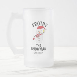 Funny Frosty the Snowman with Beer Personalisiert Kaffeetasse