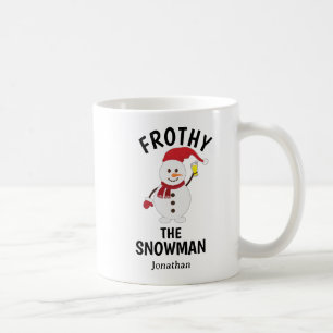Funny Frosty the Snowman with Beer Personalisiert Kaffeetasse