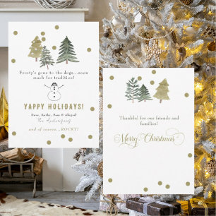Funny Frosty's Gone to the Hogs Holiday Card Feiertagskarte