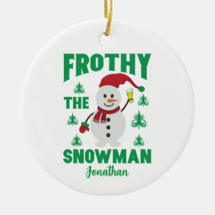 Funny Frothy the Snowman Personalisiert Keramik Ornament