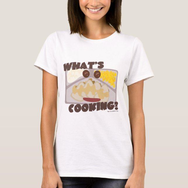 Funny Frozen Food Dinner Cooking Cartoon Slogan T-Shirt (Vorderseite)