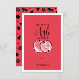 Funny Frucht Pun Apple Classroom Valentine Card Einladung