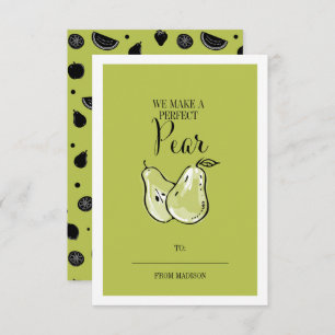Funny Frucht Pun Birn Klassenzimmer Valentine Card Einladung