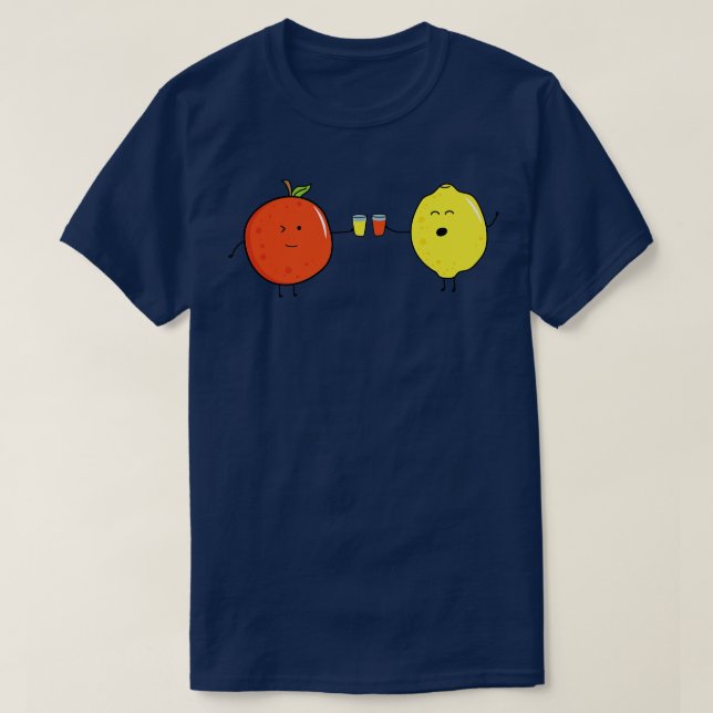 Funny Fruit Orange und Lemon Drink Juice Toget T-Shirt (Design vorne)