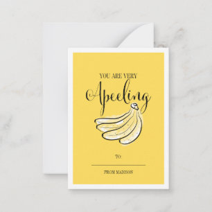 Funny Fruit Pun Banana Classroom Valentine Card Mitteilungskarte