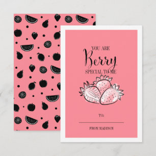 Funny Fruit Pun Berry Klassenzimmer Valentine Card Einladung