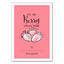 Funny Fruit Pun Berry Klassenzimmer Valentine Card Tischnummer