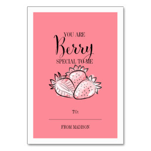 Funny Fruit Pun Berry Klassenzimmer Valentine Card Tischnummer