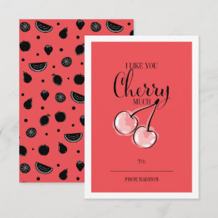 Funny Fruit Pun Cherry Klassenzimmer Valentine Car Einladung