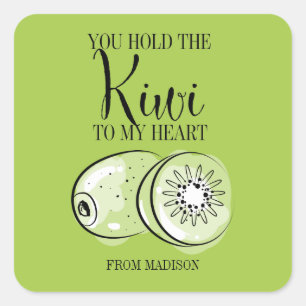Funny Fruit Pun Kiwi Heart Valentine Sticker
