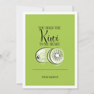 Funny Fruit Pun Kiwi Herzenslust Valentine Card Feiertagskarte