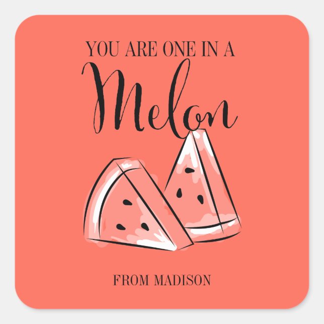 Funny Fruit Pun Melon Valentine Sticker (Vorderseite)