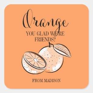 Funny Fruit Pun Orange Valentine Aufkleber