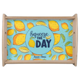 Funny Fruit Squeeze The Day Vintag Lemon Muster Serviertablett