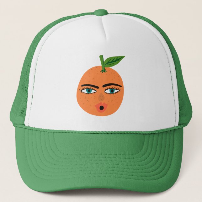 Funny Fruits Orange Citrus Truckerkappe (Vorderseite)