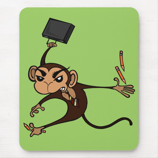 FUNNY FRUSTRATED MONKEY VERTICAL MOUSE PAD MOUSEPAD (Vorne)