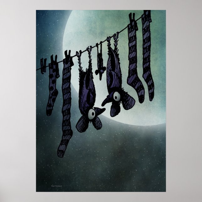 Funny Full Moon Bats Poster (Vorne)