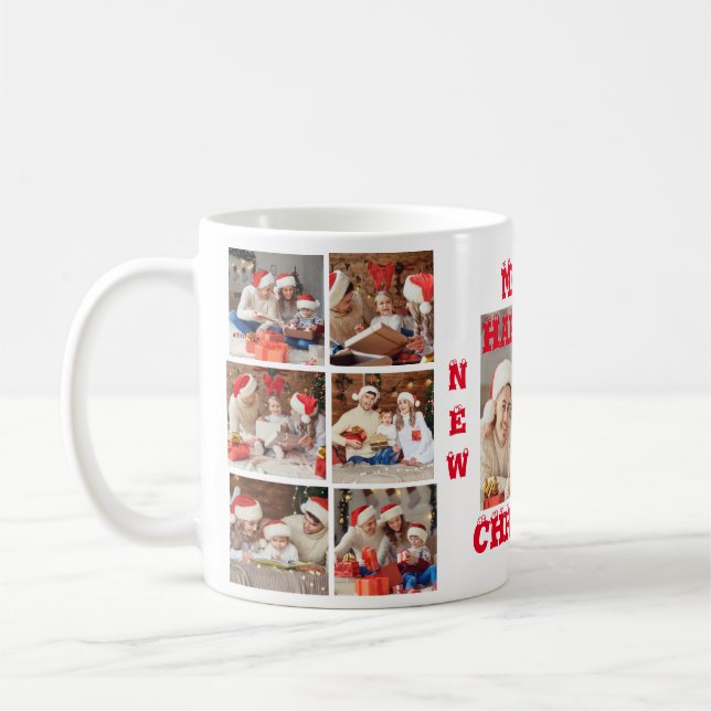 FUNNY FULTO COLLAGE MERRY CHRISTMAS white Kaffeetasse (Links)