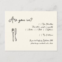 Funny & Fun Script Wedding RSVP Postcard Einladungspostkarte