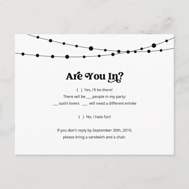 Funny & Fun Sushi UAWG Postcard - Kraft Einladungspostkarte (Vorderseite)