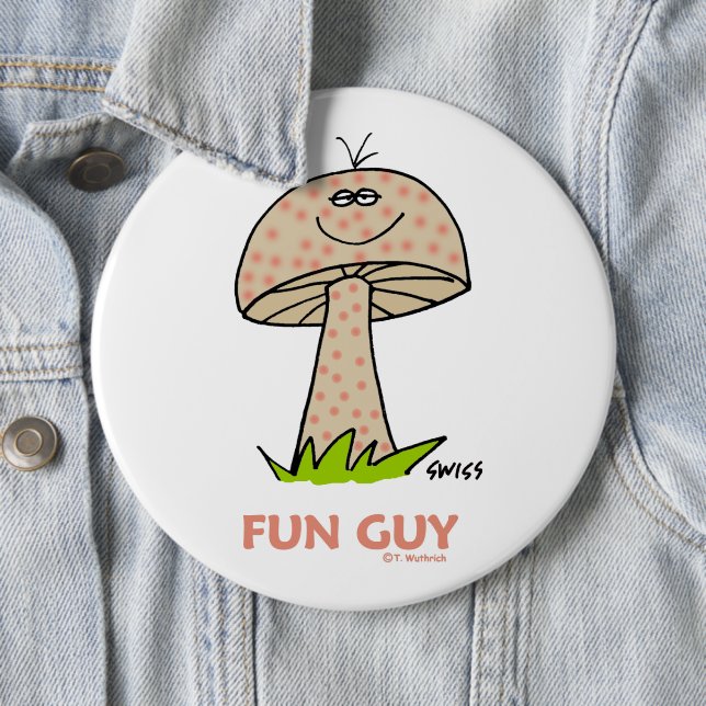 Funny Fun Typ Mushroom Cartoon Button für einen Ma (Beispiel)