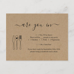 Funny & Fun UAWG Postcard - Rustic Kraft Einladungspostkarte