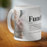 Funny Funcle Definition Uncle Foto Kaffeezubereitu Kaffeetasse<br><div class="desc">Ein ideales Geschenk für einen unterhaltsamen Onkel mit 2 Fotos der Familie des Kindes und einem coolen Definition Begriff des Wortes "Funktionell",  der leicht personalisiert werden kann.</div>